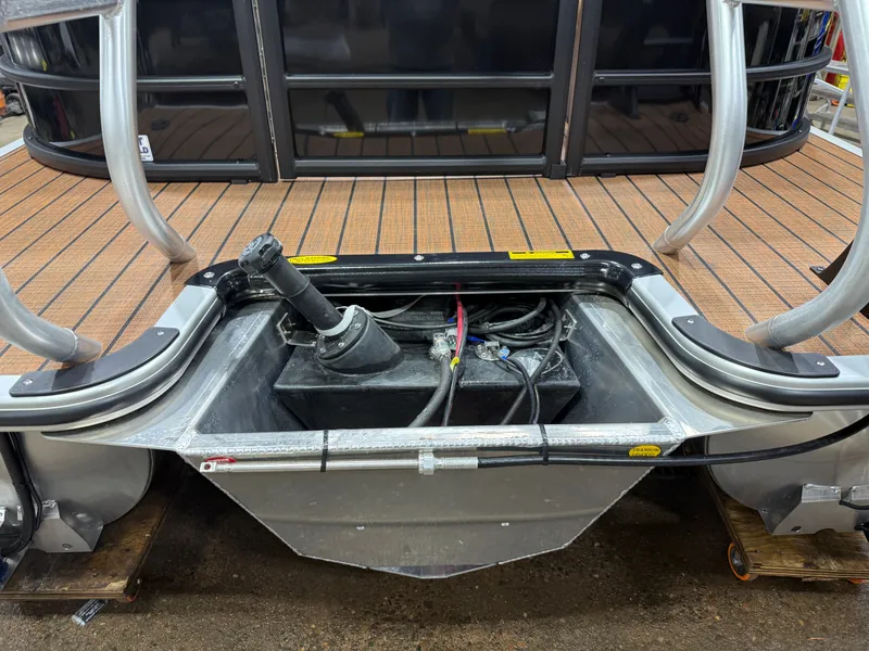 Slide: The Image of 2026 Bentley Pontoons Legacy 200 Navigator engine compartment view. - 38