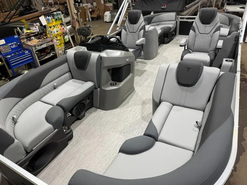 Slide: The Image of Interior of 2026 Tahoe LTZ 2385 Quad Lounge boat. - 31