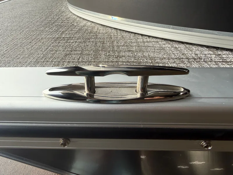 Slide: The Image of Close-up of boat deck with stainless steel cleat, Tahoe LTZ 2385, 2026. - 36
