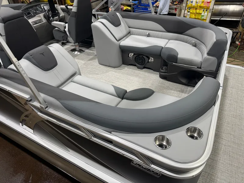 Slide: The Image of Interior of 2026 Tahoe LTZ 2385 Quad Lounge boat. - 4