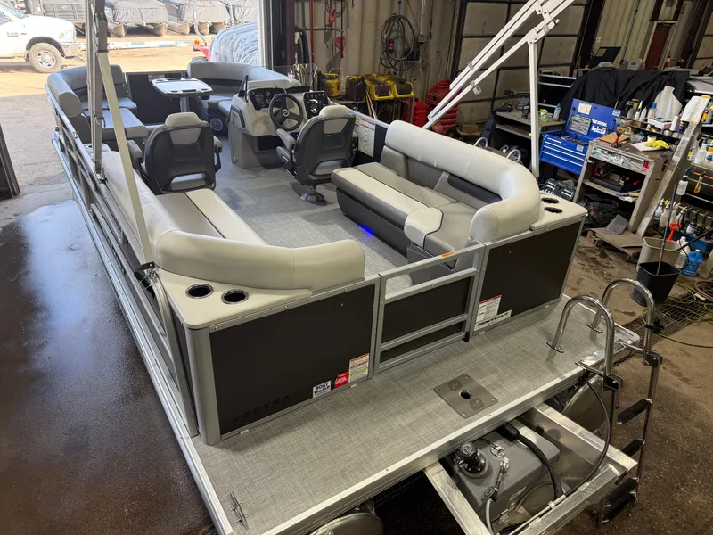 Slide: The Image of 2026 Princecraft Vectra 21 Pontoon interior with luxurious seating. - 37
