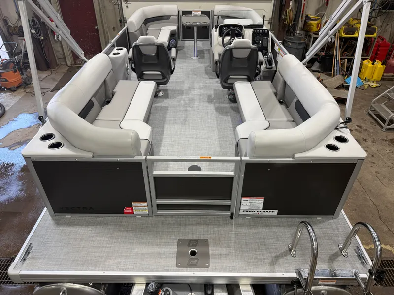 Slide: The Image of Interior of 2026 Princecraft Vectra 21 Pontoon with luxurious seating arrangement. - 5