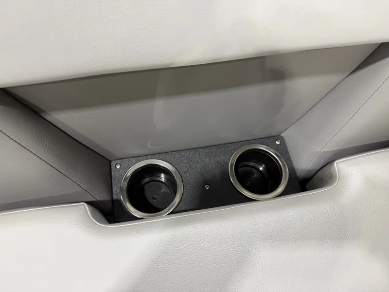 Slide: The Image of Two cup holders on a 2026 Princecraft pontoon boat. - 25
