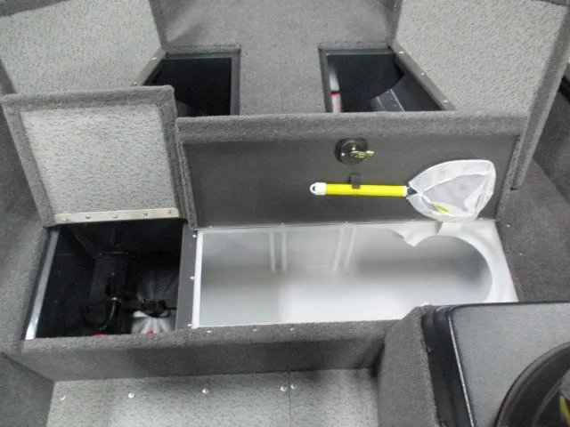 Slide: The Image of Interior view of 2026 Lund 1650 Angler SS with storage compartments. - 6