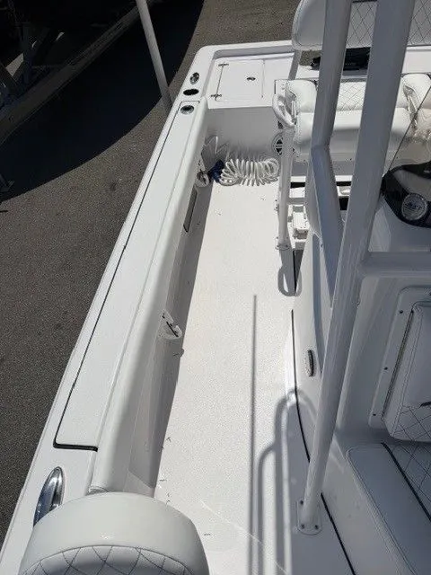 Slide: The Image of Interior view of a 2022 Sportsman Masters 207 boat deck. - 27