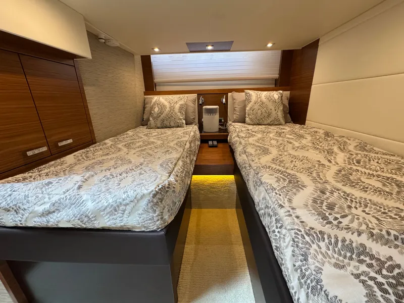 Slide: The Image of Interior of 2018 Tiara Yachts C44 with twin beds. - 23