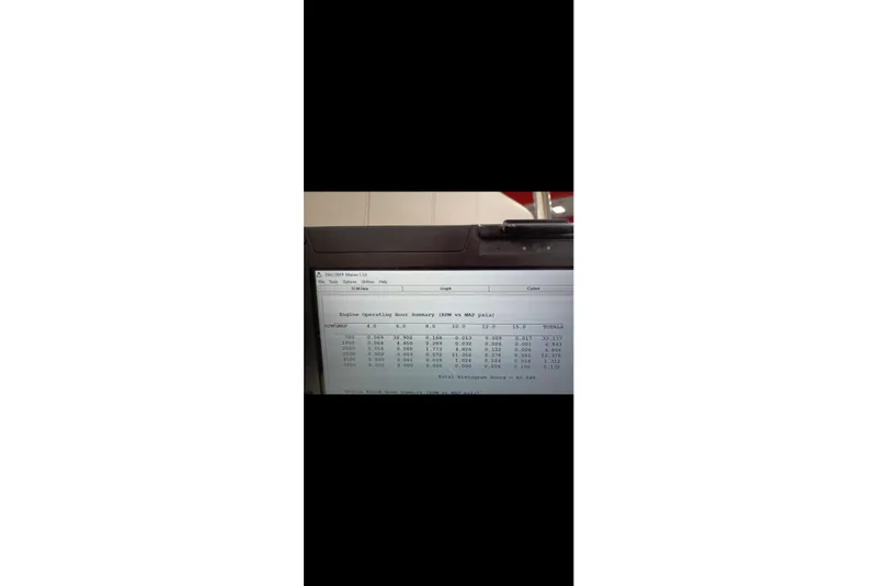 Slide: The Image of Computer screen displaying engine operating hour summary for Cobalt 276, 2014 model. - 17