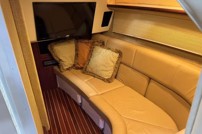 Slide: The Image of Luxurious interior of 2019 Cobalt R35 with leather seating and TV. - 15