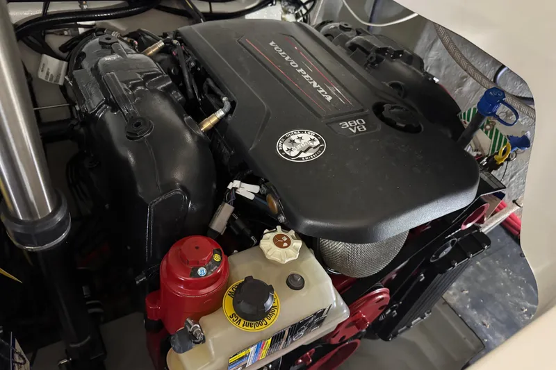 Slide: The Image of Engine compartment of a 2019 Cobalt R35 with Volvo Penta 380 V8 engine. - 17