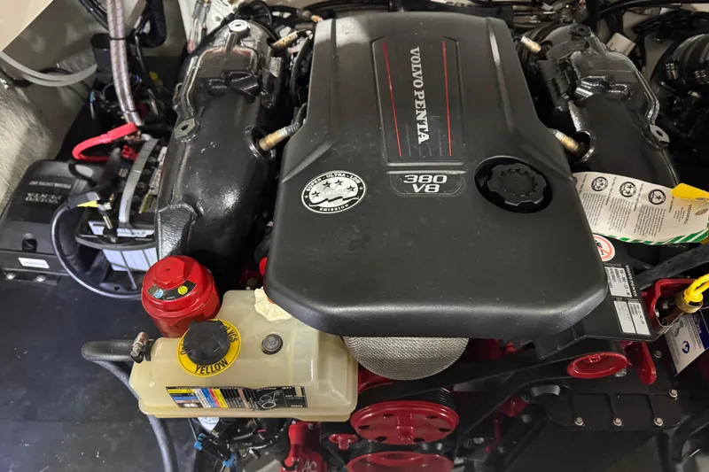 Slide: The Image of Volvo Penta 380 V8 engine in a 2019 Cobalt R35 boat. - 18
