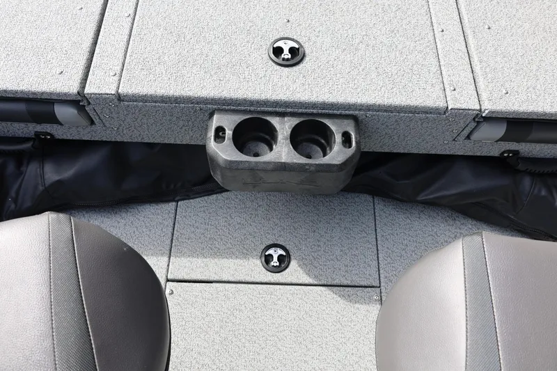 Slide: The Image of Interior of 2026 Lund 1875 Impact XS Sport boat with cup holders and seating. - 30