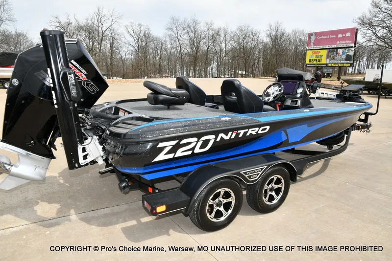 Slide: The Image of 2023 Nitro Z20 Pro boat parked on trailer. - 22