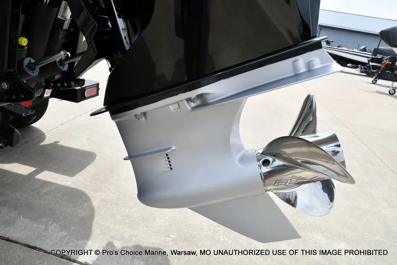 Slide: The Image of Close-up of a 2023 Nitro Z20 Pro boat propeller. - 27