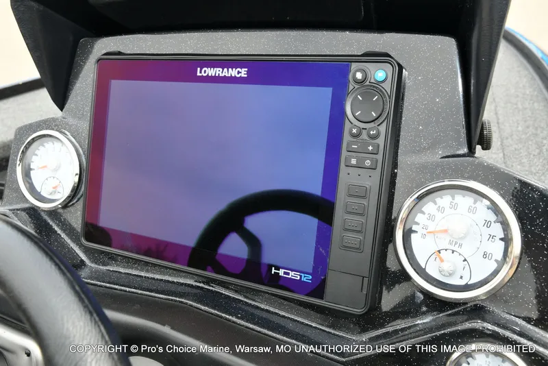 Slide: The Image of Nitro Z20 Pro 2023 dashboard with Lowrance display and speedometer. - 8