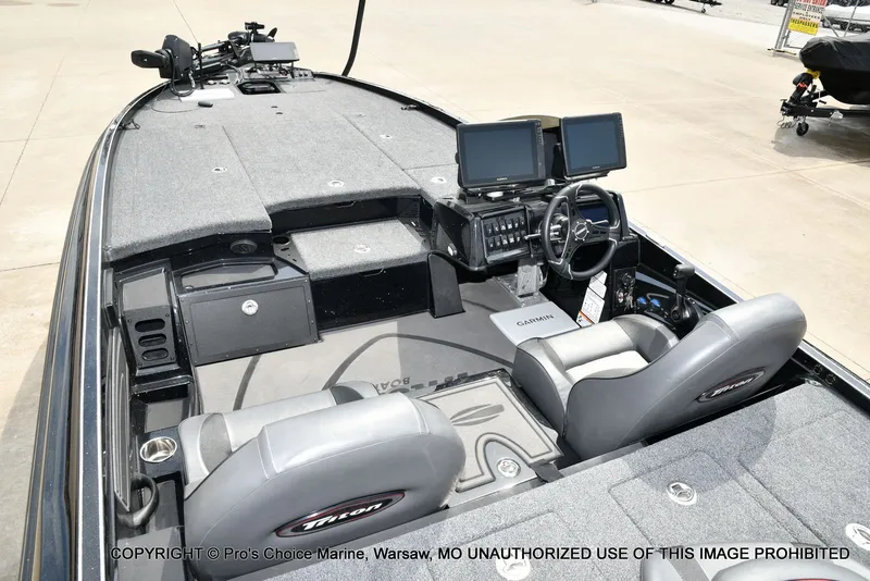 Slide: The Image of Interior of 2025 Triton 21XP boat with modern features. - 41