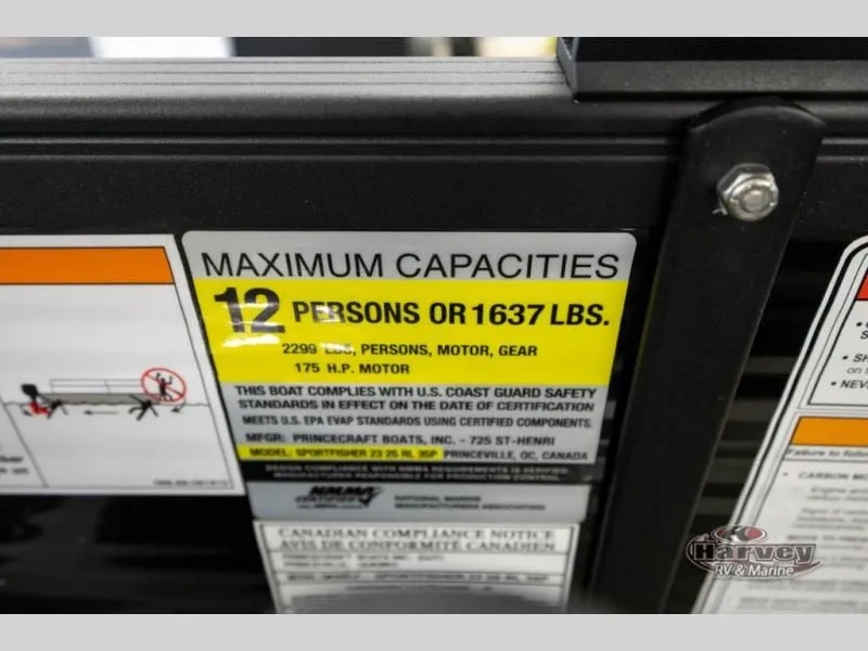 Slide: The Image of Safety label of Sportfisher Sport 23-2S RL boat, capacity: 12 persons, 2026 model. - 26