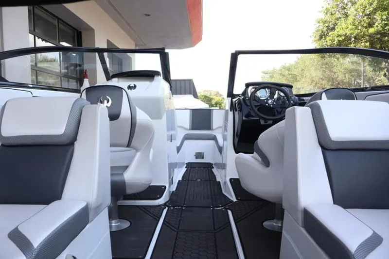 Slide: The Image of Interior of 2023 Scarab 255 ID boat with modern seating. - 4