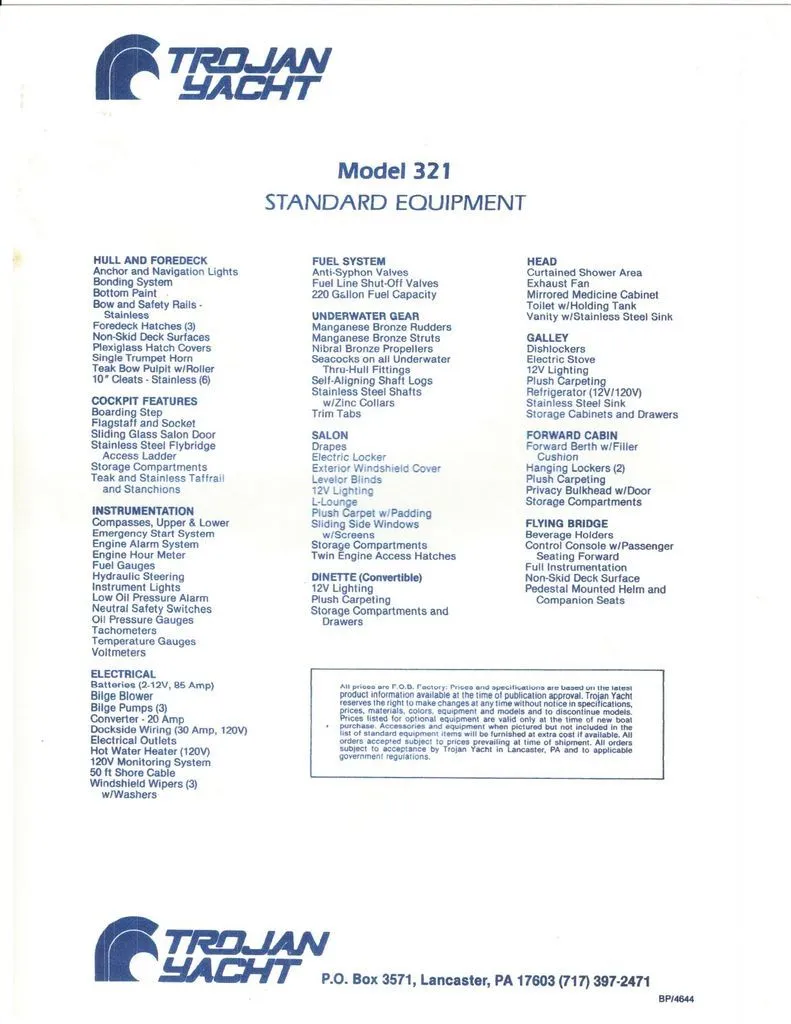 Slide: The Image of Trojan 321 Sedan Flybridge 1986 - 7