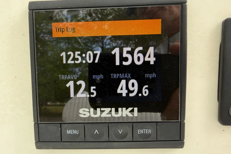 Slide: The Image of Digital trip log display on a Suzuki device, showing trip details and speeds. - 13