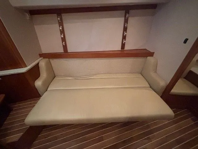 Slide: The Image of Interior of 2007 Albemarle 36 Express Fisherman with beige sofa. - 10