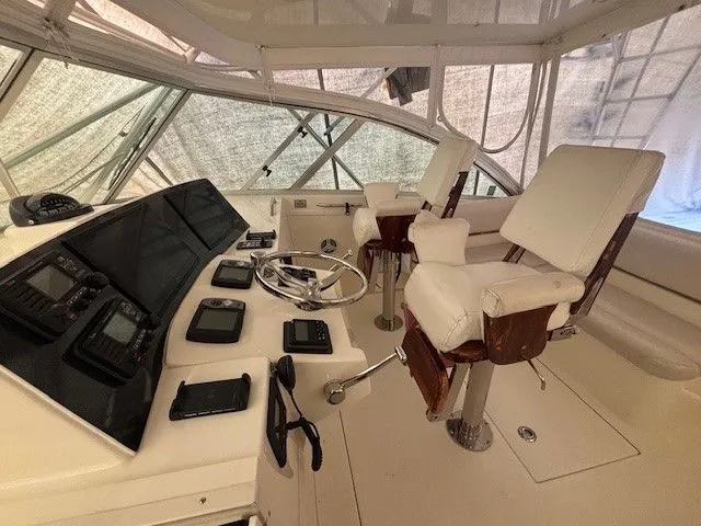 Slide: The Image of Interior of 2007 Albemarle 36 Express Fisherman with helm station. - 17