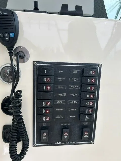 Slide: The Image of Control panel of a 2007 Albemarle 36 Express Fisherman boat. - 24