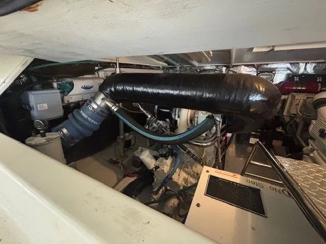 Slide: The Image of Engine room of 2007 Albemarle 36 Express Fisherman with visible components. - 27