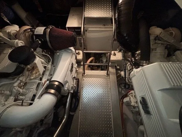 Slide: The Image of Engine room of 2007 Albemarle 36 Express Fisherman with dual engines. - 28