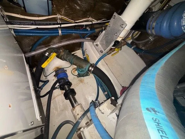 Slide: The Image of Engine compartment of a 2007 Albemarle 36 Express Fisherman boat. - 31