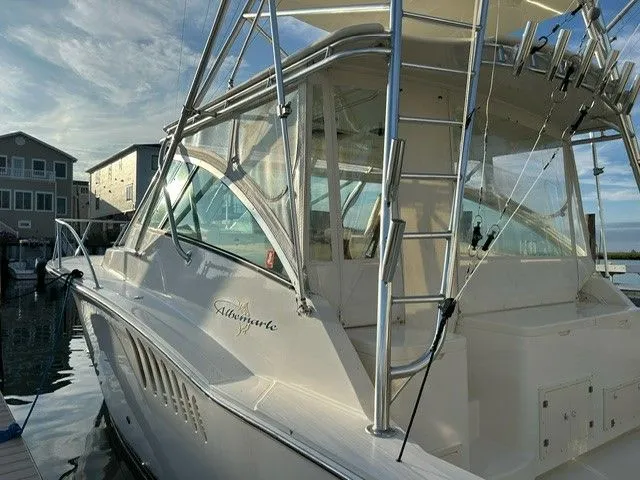 Slide: The Image of 2007 Albemarle 36 Express Fisherman docked at sunset. - 5