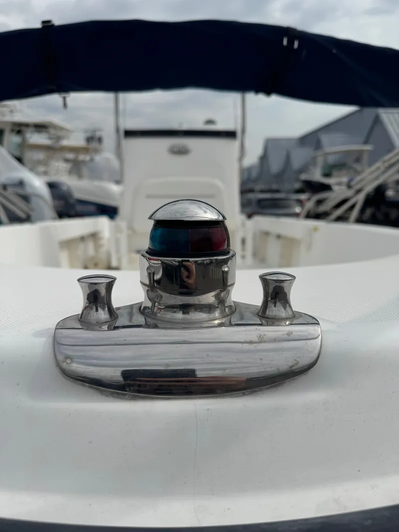 Slide: The Image of Close-up of a 2004 Boston Whaler 190 Nantucket boat deck. - 21