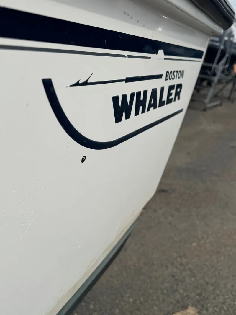Slide: The Image of Close-up of Boston Whaler 190 Nantucket boat, 2004 model. - 24