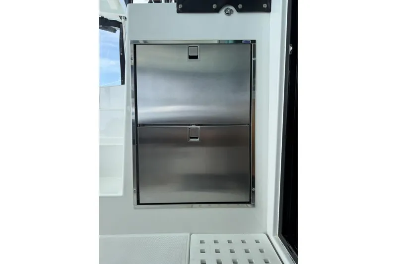 Slide: The Image of Stainless steel storage compartment on a 2018 Lagoon 42 yacht. - 11