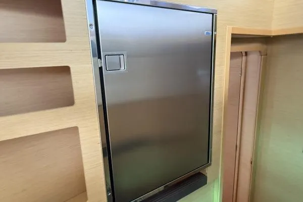 Slide: The Image of Stainless steel refrigerator in 2018 Lagoon 42 yacht interior. - 6