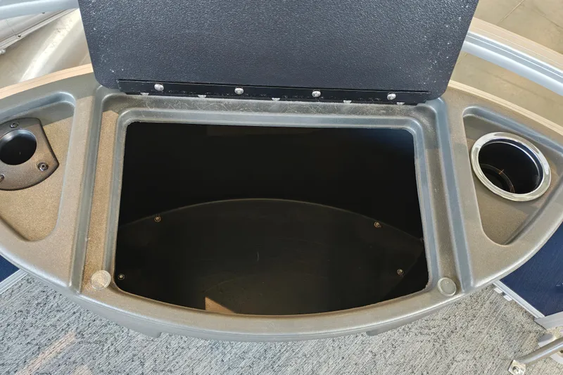 Slide: The Image of Storage compartment on 2026 Sun Tracker Bass Buggy 18 DLX pontoon boat. - 22