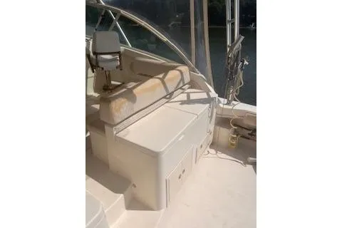 Slide: The Image of 2008 Albemarle 360 Express Fisherman boat interior with seating and helm station. - 18