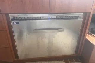 Slide: The Image of Stainless steel appliance in 2008 Albemarle 360 Express Fisherman boat interior. - 27