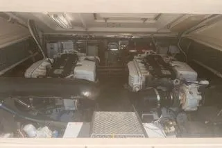 Slide: The Image of Engine room of 2008 Albemarle 360 Express Fisherman with dual engines. - 30