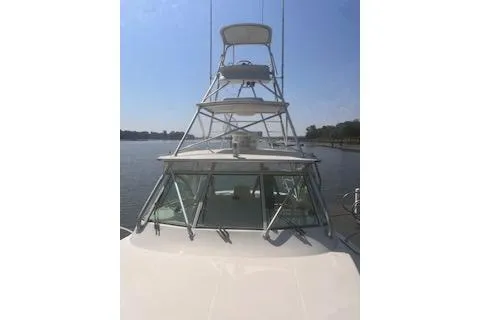 Slide: The Image of 2008 Albemarle 360 Express Fisherman boat with tower on calm water. - 5