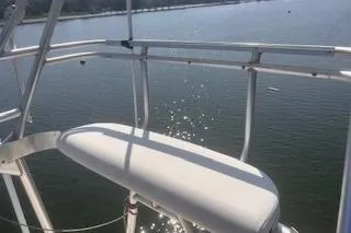 Slide: The Image of 2008 Albemarle 360 Express Fisherman boat railing with water view. - 9