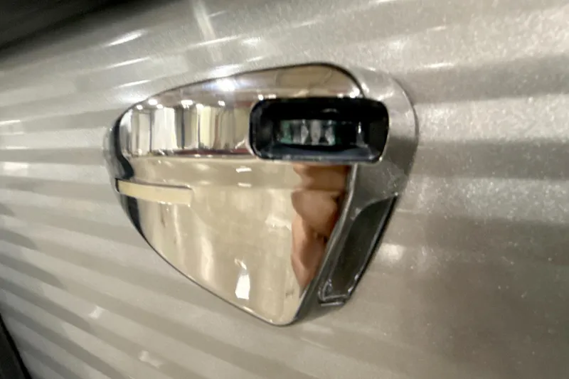 Slide: The Image of Chrome detail on 2026 Bennington 22 S Swingback boat exterior. - 18