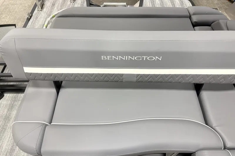 Slide: The Image of 2026 Bennington 23 M Swingback boat seat in elegant gray upholstery. - 11