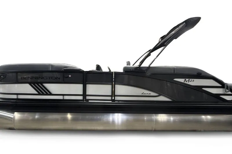 Slide: The Image of 2026 Bennington 23 M Swingback pontoon boat, sleek design, side view. - 4