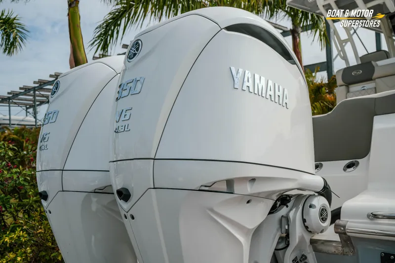 Slide: The Image of 2026 Key West 291 FS boat with dual Yamaha 350 V6 outboard engines. - 4