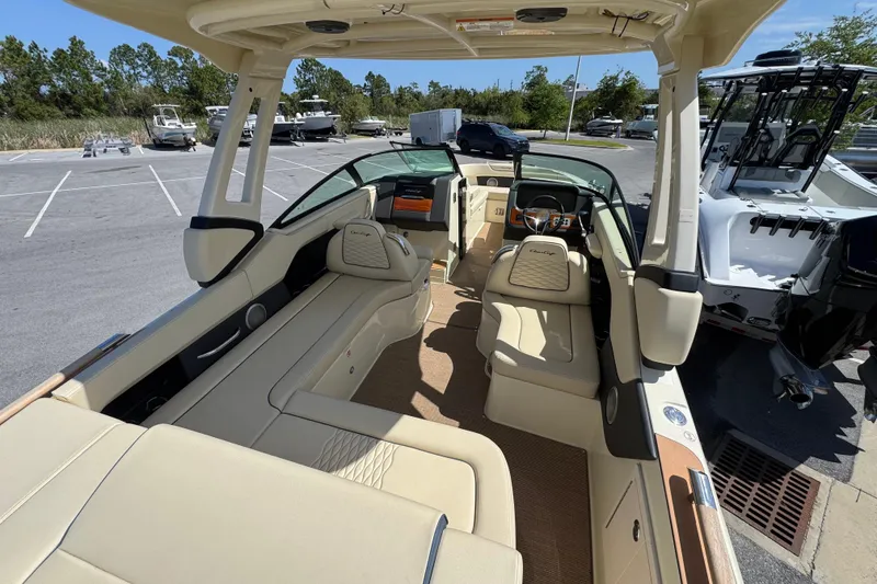 Slide: The Image of 2026 Chris-Craft Sportster 28 boat interior with luxurious seating and modern design. - 8