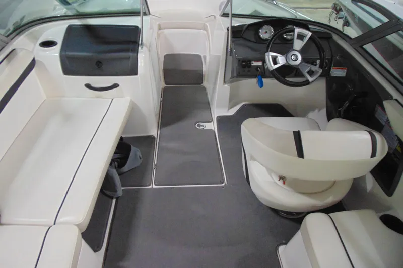 Slide: The Image of 2016 Yamaha Boats AR190 interior with seating and steering wheel. - 6