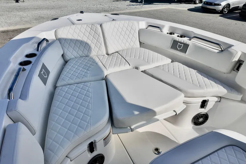 Slide: The Image of Luxurious seating on 2026 Sea Fox 228 Commander boat with quilted upholstery. - 5