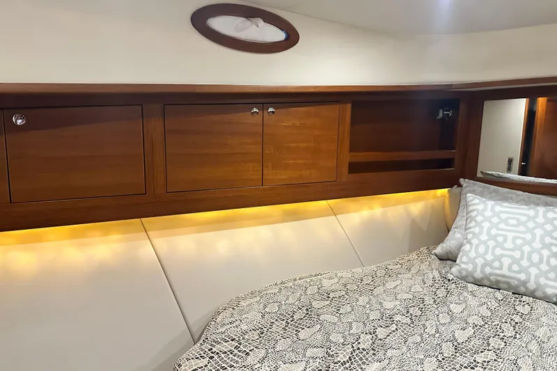 Slide: The Image of Luxurious cabin interior of 2017 Palm Beach PB42 yacht with elegant wood finish. - 27