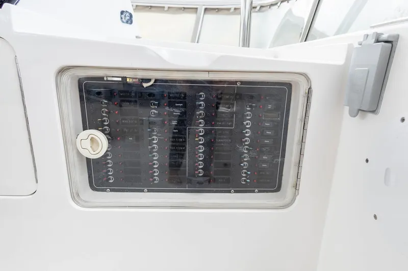 Slide: The Image of Control panel on a 2005 Ocean Alexander Raised Pilothouse Flybridge Sedan yacht. - 23