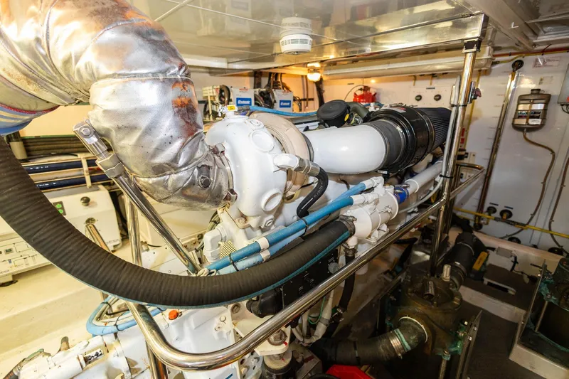 Slide: The Image of Engine room of 2005 Ocean Alexander Raised Pilothouse Flybridge Sedan yacht. - 37
